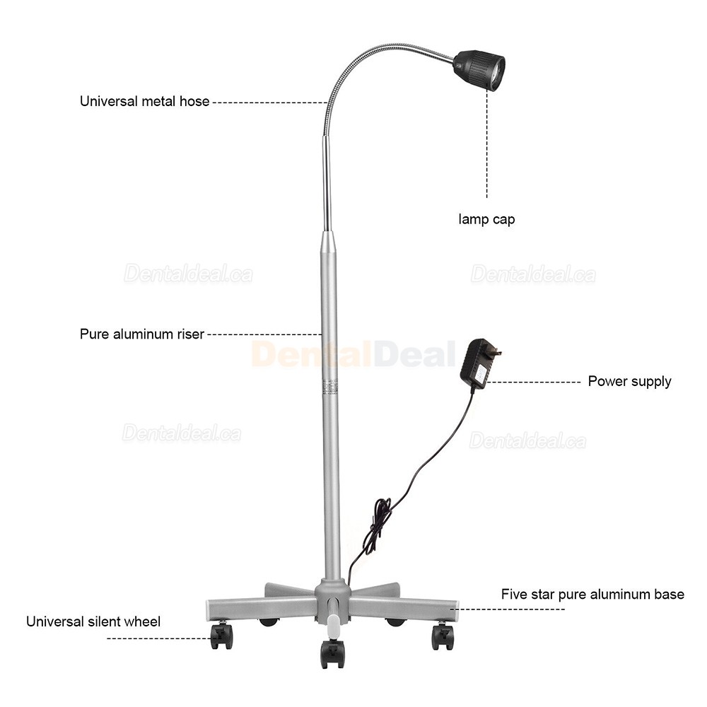 Micare JD1500 35W Mobile Dental Medical Exam Lamp Halogen Shadowless Examination Light